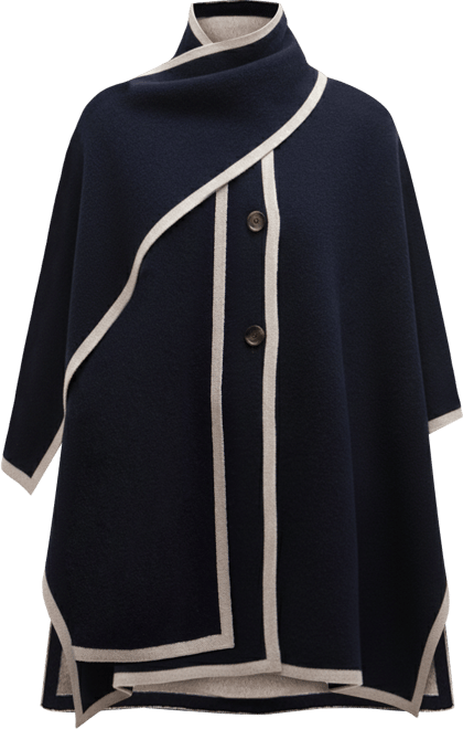 Women's River 3/4-Sleeve Cape Coat with Scarf