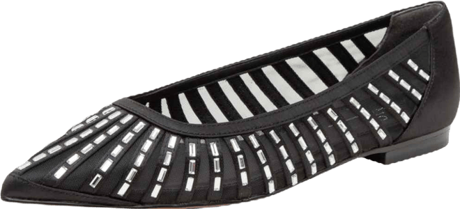 Noelle Women's Pointed Toe Beaded Mesh Flat