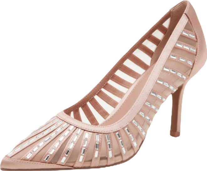 Paola | Mesh Beaded Satin Stiletto Pump