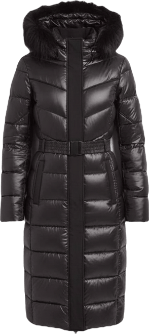 Women's Diamond Belted Extra Long Down Coat
