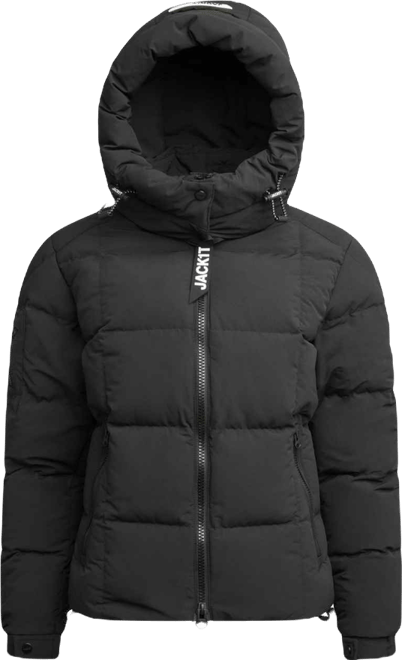 Women's Ez Boxed Racer Hooded Puffer Coat