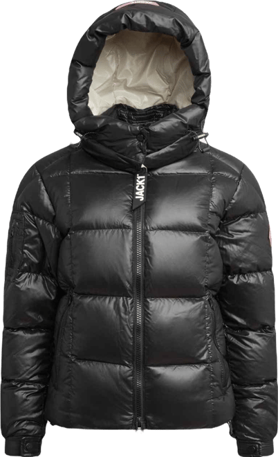 Women's Ez Boxed Racer Hooded Puffer Coat