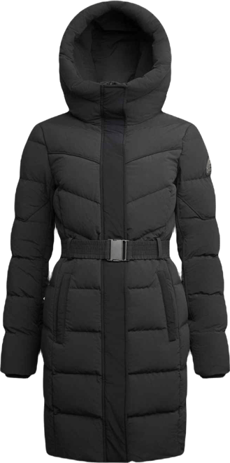Women's Diamond Belted Hooded Down Coat