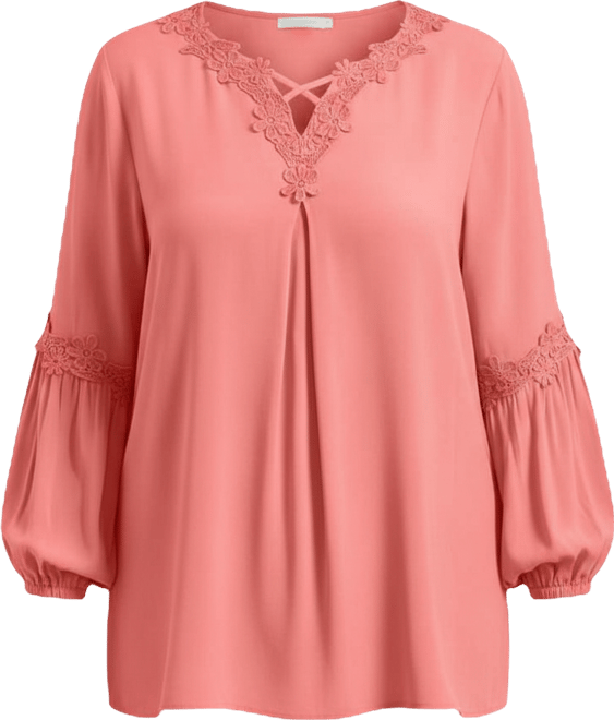 Women's Crochet Lace Trim Top