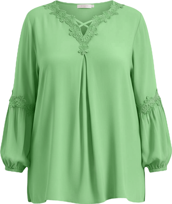 Women's Crochet Lace Trim Top