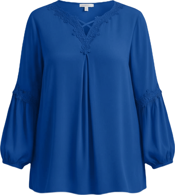 Women's Crochet Lace Trim Top