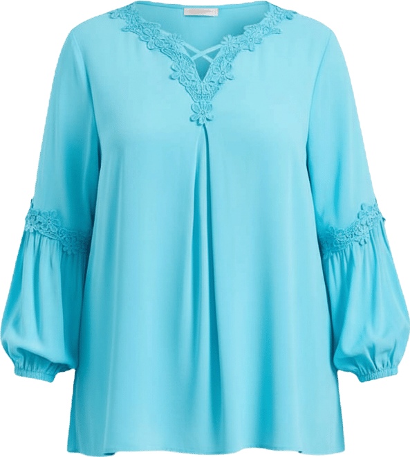 Women's Crochet Lace Trim Top