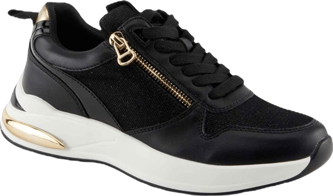 Women's Ursa Platform Glitter Upper and Gold Accents Sneakers