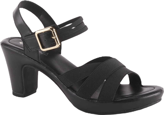 Women's Neesa-stretch Elastic Strap Sandals with Low Platform Heel