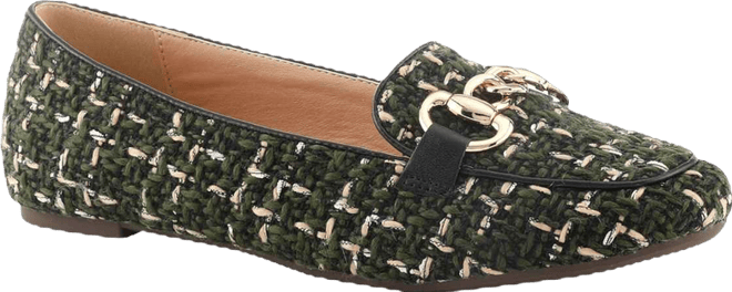 Women's Knitknot Boucle Loafers with Chain Accent