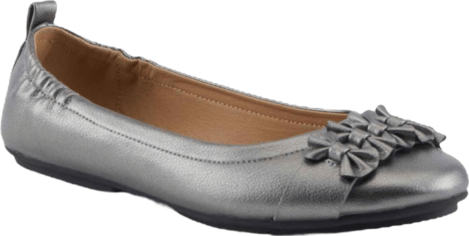 Women's Bow Detail and Scrunch Back Ballay Ballet Flats