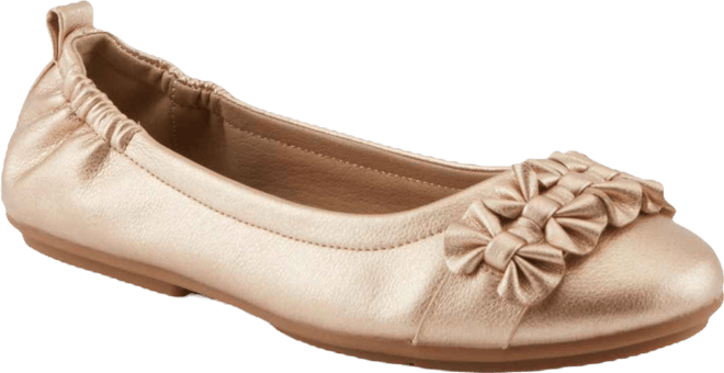 Women's Bow Detail and Scrunch Back Ballay Ballet Flats