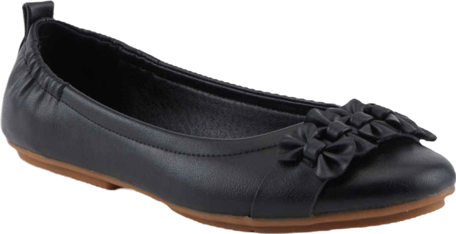 Women's Bow Detail and Scrunch Back Ballay Ballet Flats