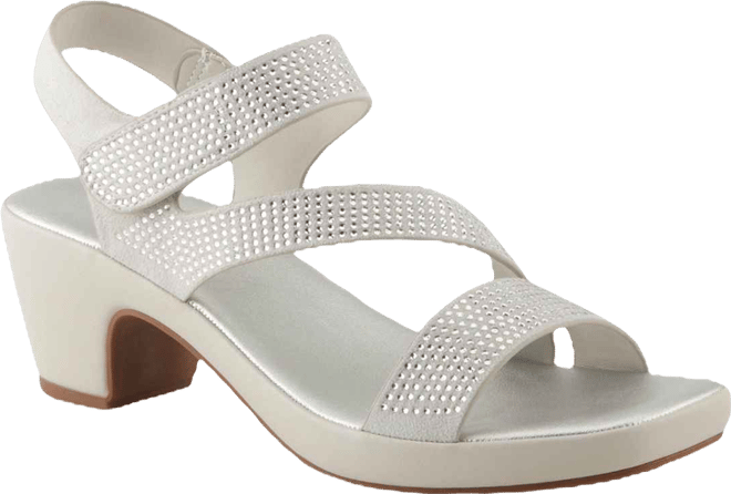 Women's Yadiel Crystal Strap Low Block Heel Sandals