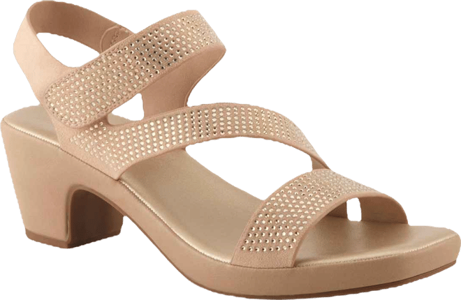 Women's Yadiel Crystal Strap Low Block Heel Sandals