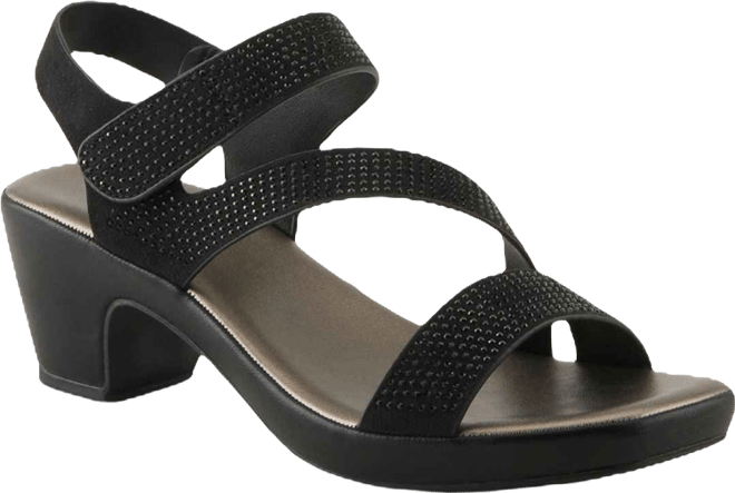 Women's Yadiel Crystal Strap Low Block Heel Sandals