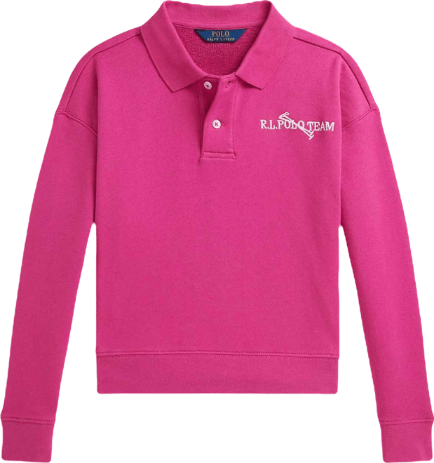 Girls 7-16 Polo Team Terry Long-Sleeve Sweatshirt
