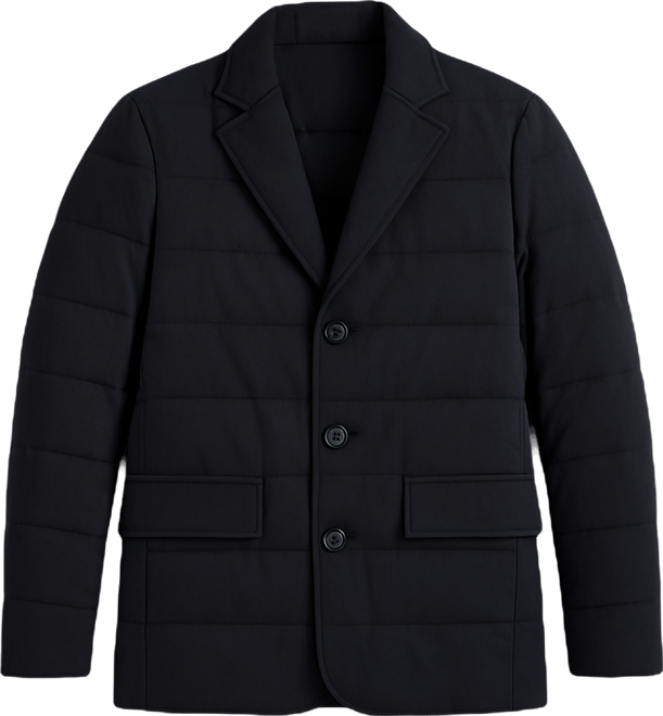 Men's Solid Quilted Puffer Blazer Jacket