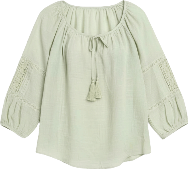 Junior's Resort Gauzy Texture Scoop Neck Top