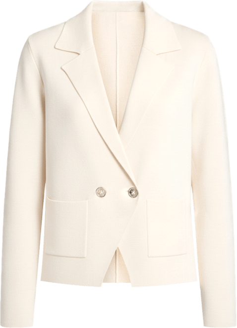 Women's Double Breasted Peak Lapel Sweater Jacket