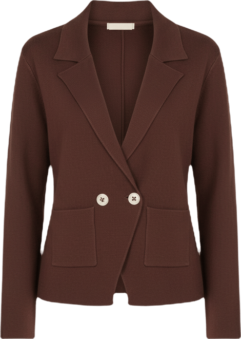 Women's Double Breasted Peak Lapel Sweater Jacket