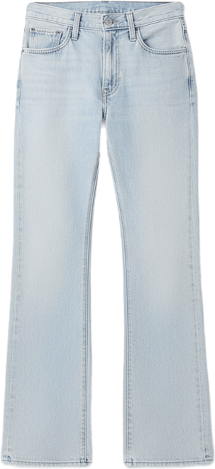 Juniors' Middy Loose Mid Rise Bootcut Jeans
