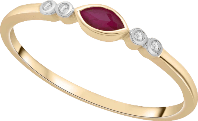 Ruby (1/8 ct. t.w.) & Diamond Accent Dainty Ring in 14k Gold-Plated Over Sterling Silver