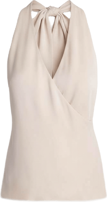 Women's Satin Crossover Halter Blouse