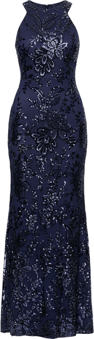 Petite Sleeveless Halter Neck Long Dress