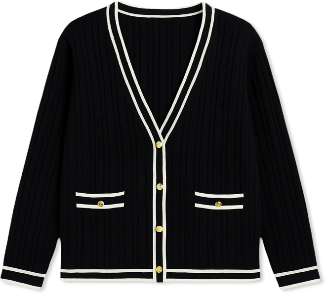 Plus Size V-Neck Button Front Cardigan