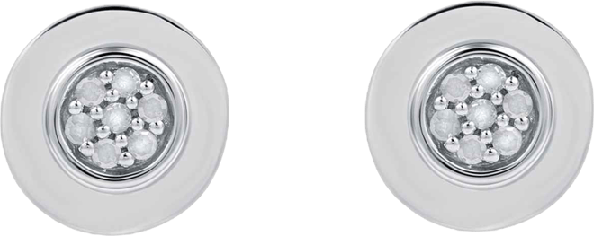 Diamond Round Earrings (1/10 ct. t.w.) in Sterling Silver