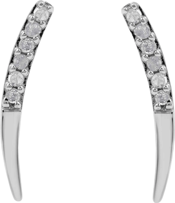 Diamond Curve Earrings (1/10 ct. t.w.) in Sterling Silver