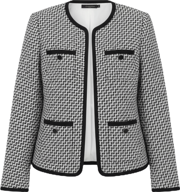 Women's Zig-Zag-Jacquard Collarless Jacket