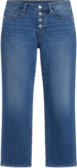 Women's Relaxed Piper Crop Exposed Button Fly Jeans