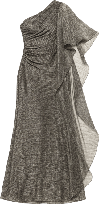 Women's Long One-Shoulder Ruched Dress