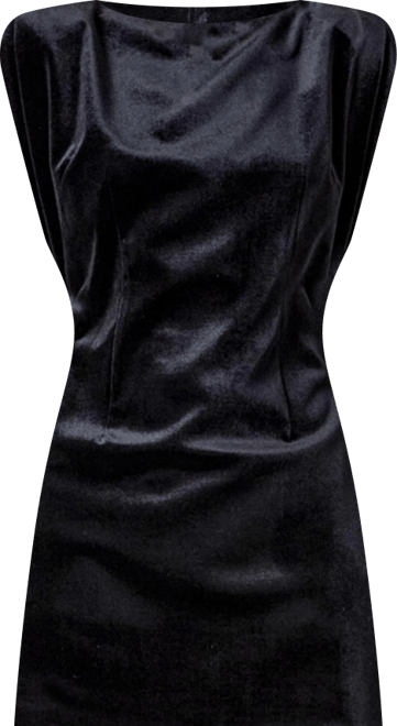 Women's Velvet Power Shoulder Mini Dress