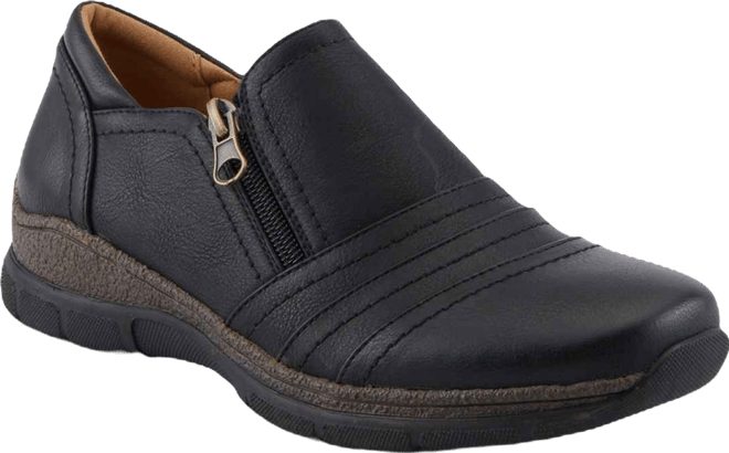 Women's Rigny Slip-On Wedge Shoes with Tonal Stitching and Zipper Detail