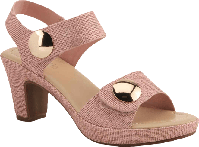 Women's Dade-woven Textured Platform Sandals with Metallic Button Detail