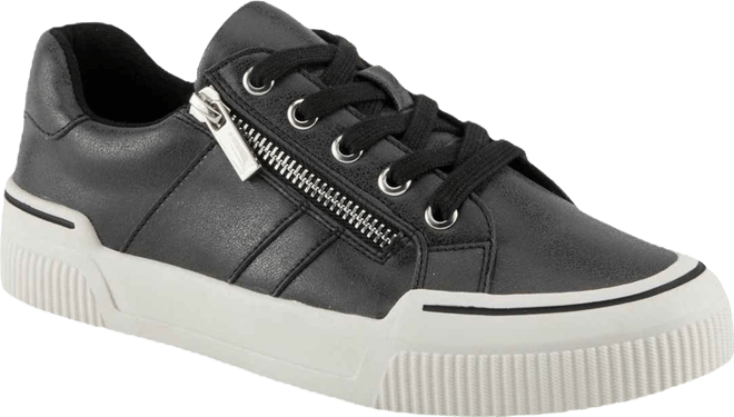 Women's Darah Lace-Up Sneakers with Side Zipper and Metallic Accents