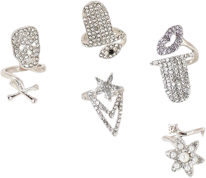 Women's The Bling-Bloom Nail Rings