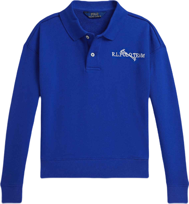 Girls 7-16 Polo Team Terry Long-Sleeve Sweatshirt