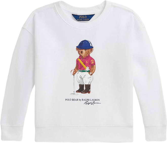 Girls 2T-6X Polo Bear Printed Boxy Sweatshirt