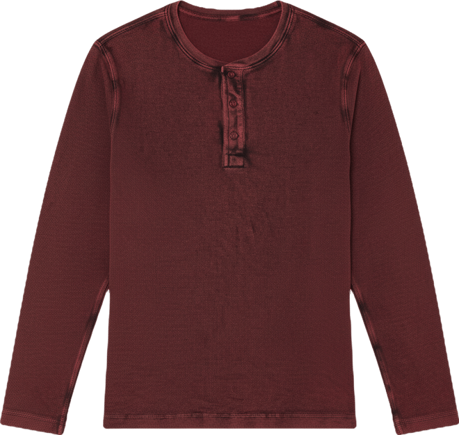 Men's Cotton Long-Sleeve Henley Shirt