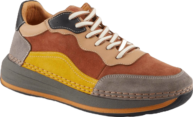 Women's  Booker Retro Leather Sneakers with Removable Insoles and Bold Suede Accents