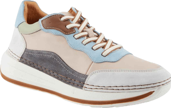 Women's  Booker Retro Leather Sneakers with Removable Insoles and Bold Suede Accents