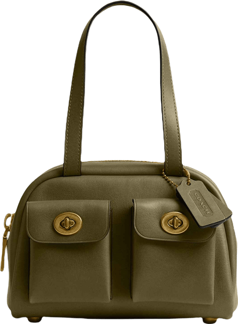 COACH Originals Twin Turnlock Small Waxed Leather Shoulder Bag 20