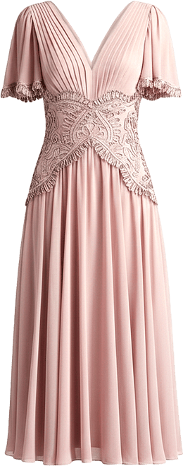 Women's Indira Embroidered Chiffon Midi Dress