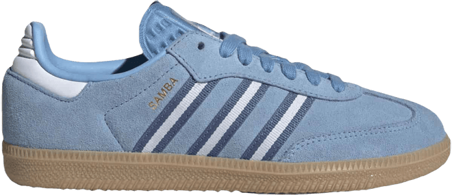 adidas Samba OG Shoes - Kids - Light Blue / Cloud White / Gum - 3.5