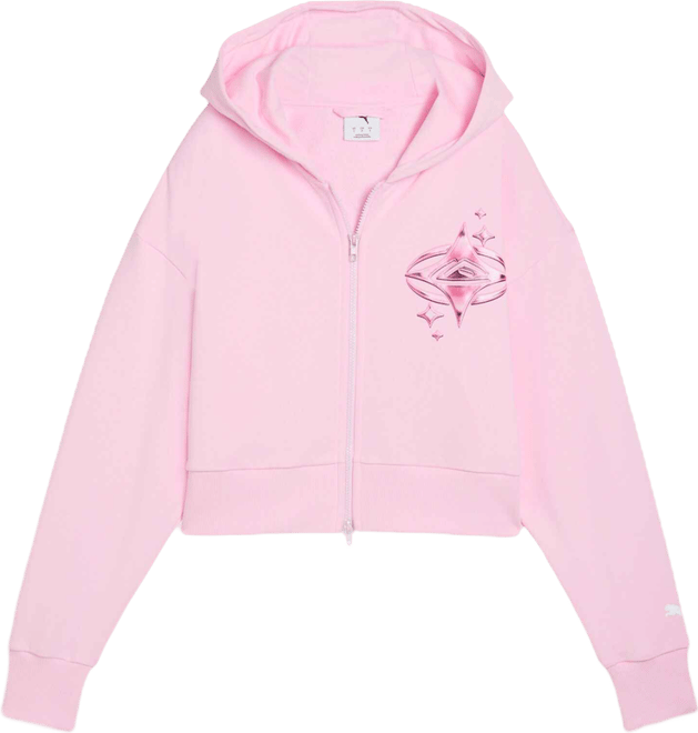 PUMA LaFrancé Pink Heem Women's Cropped Basketball Hoodie