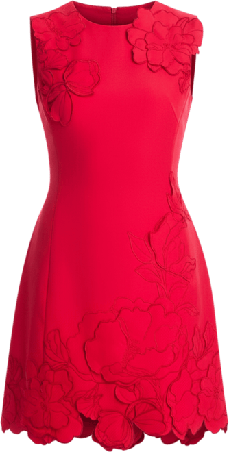 knee length dresses for ladies Caroline Appliqué Short Sleeve Midi Dress main image 0